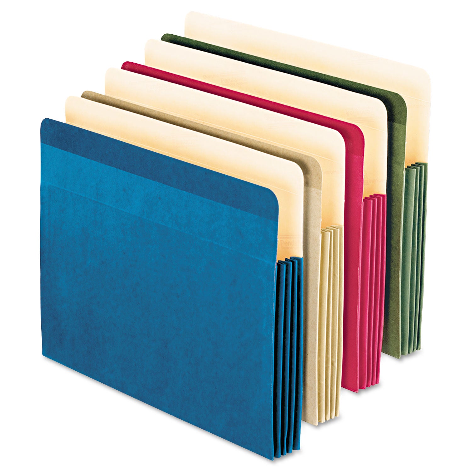 Pendaflex Recycled Colored File Pocket, 3.5" Expansion, Letter Size, Assorted Colors, 4/Pack (90164)