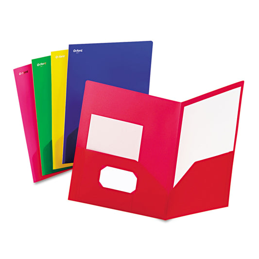 Oxford Fashion PolyPort Twin-Pocket Portfolio, Polypropylene, 11 x 8.5, Assorted, 25/Box (99810)