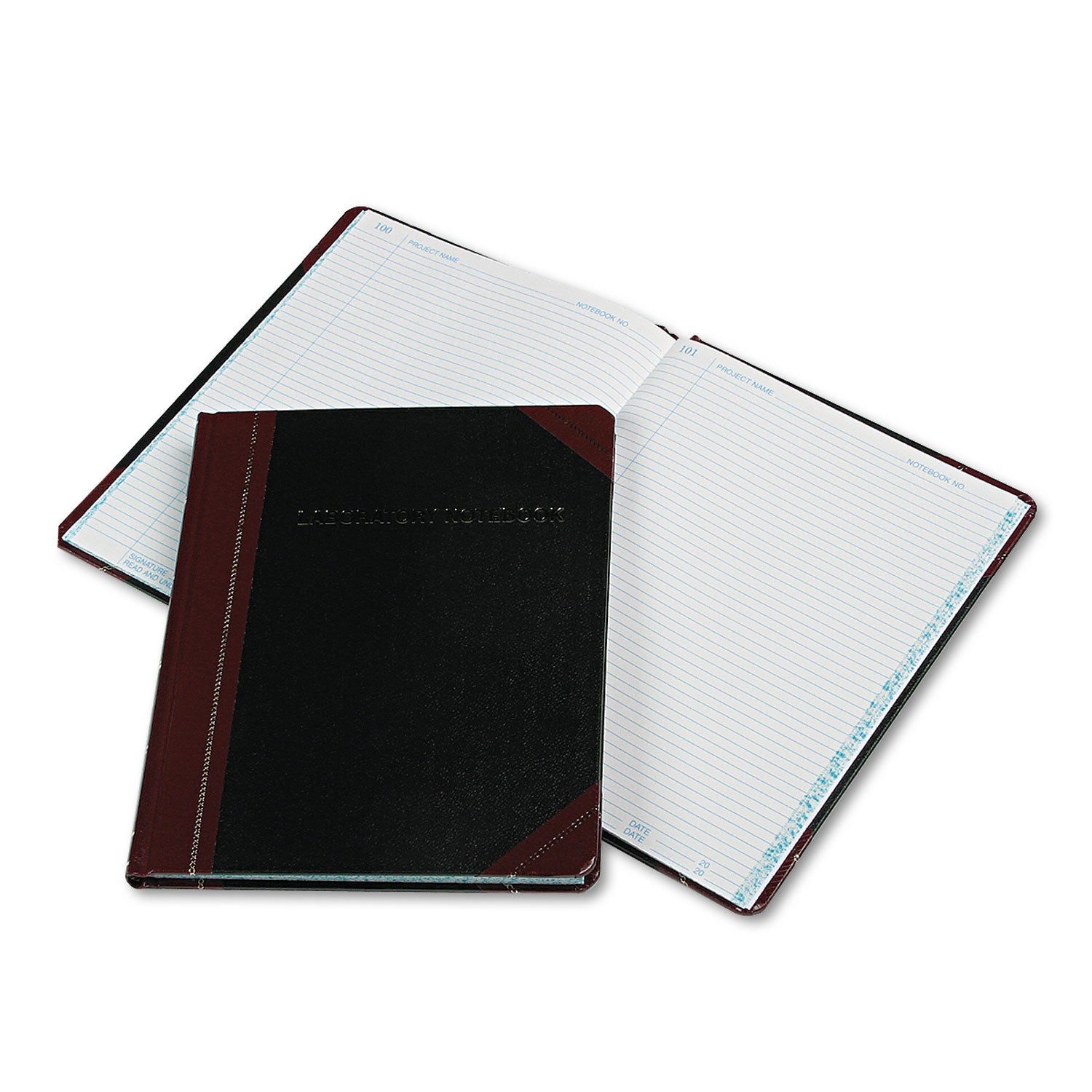  Pease Laboratory Notebook, Data/Lab-Record Format, Black/Red Cover, (150) 10.38 x 8.13 Sheets (L21150R)