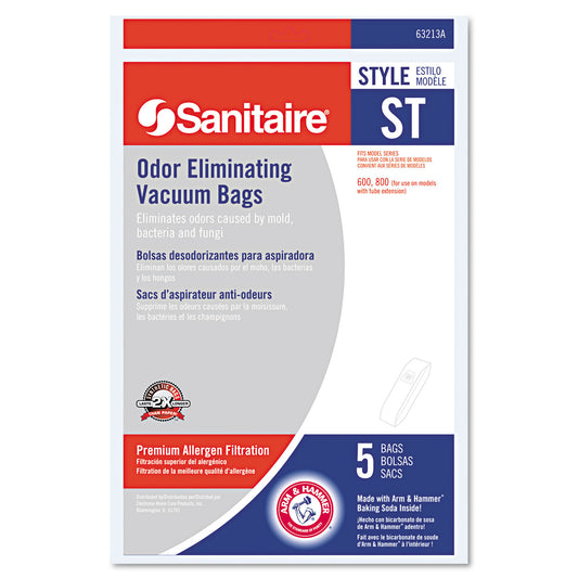 Sanitaire Style ST Disposable Vacuum Bags for SC600 and SC800 Series, 5 Bags/Pack (63213B10)