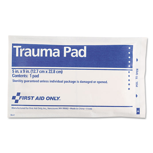 First Aid Only SmartCompliance Trauma Pad, Sterile, 5 x 9 (FAE5012)