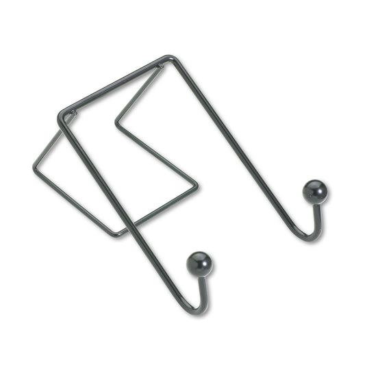 Fellowes Partition Additions Wire Double-Garment Hook, 4 x 5.13 x 6, Over-the Panel Mount,  Black (75510)
