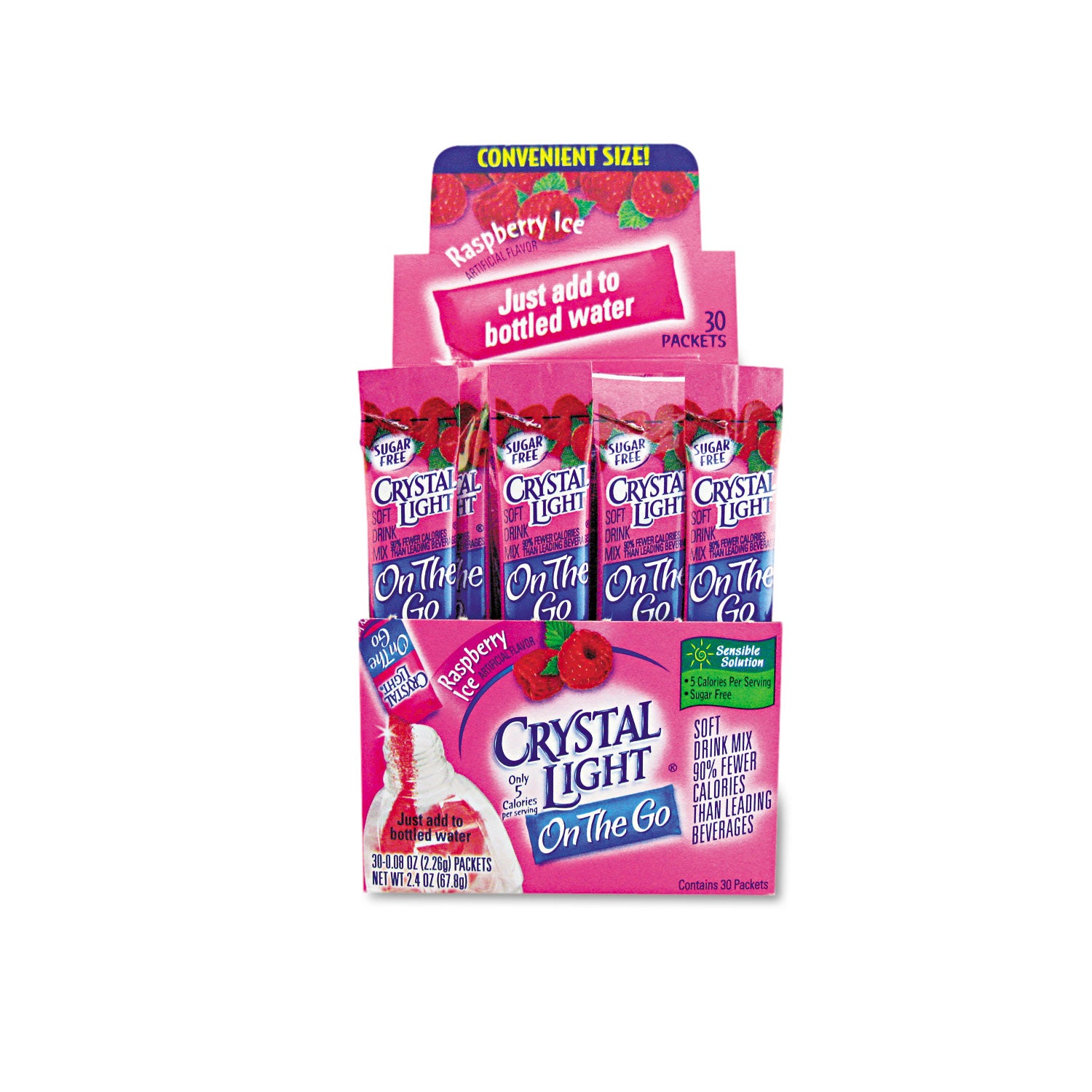 Crystal Light Flavored Drink Mix, Raspberry Ice, 30 .08oz Packets/Box (79800)