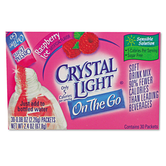 Crystal Light Flavored Drink Mix, Raspberry Ice, 30 .08oz Packets/Box (79800)