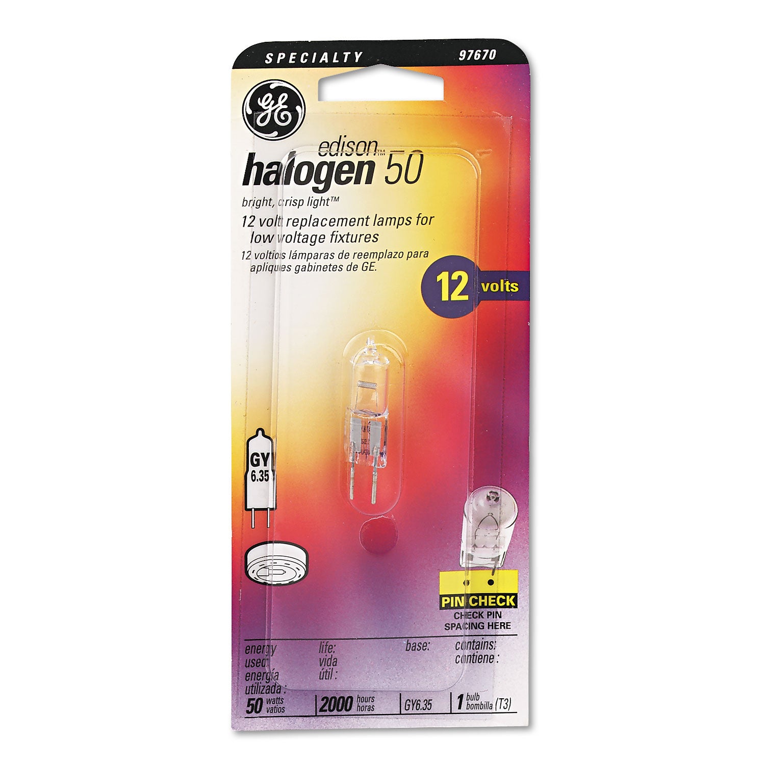 Halogen Bulb, T3, 50 W, Clear (97670)