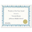 Geographics Award Certificates with Gold Seals, 8.5 x 11, Unique Blue with White Border, 25/Pack (39087)