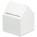 HOSPECO Double Entry, Swing Top Floor Receptacle, Metal, White (2201)