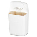 HOSPECO Wall Mount Sanitary Napkin Receptacle-PPC, 1 gal, PPC Plastic, White (250201W)