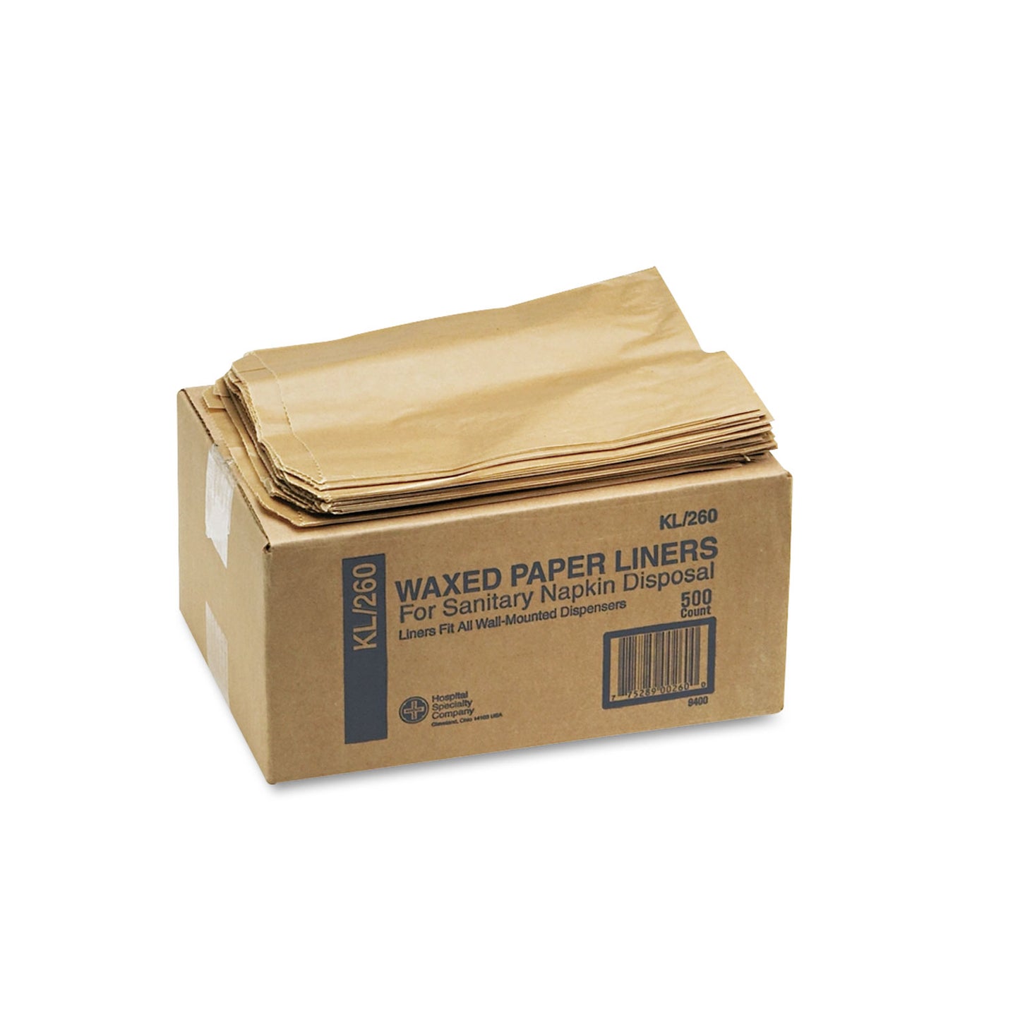 HOSPECO Napkin Receptacle Liners, 7.5" x 3" x 10.5", Brown, 500/Carton (260)