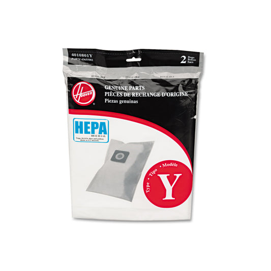 Hoover HEPA Y Vacuum Replacement Filter/Filtration Bag, 2/Pack (AH10040)