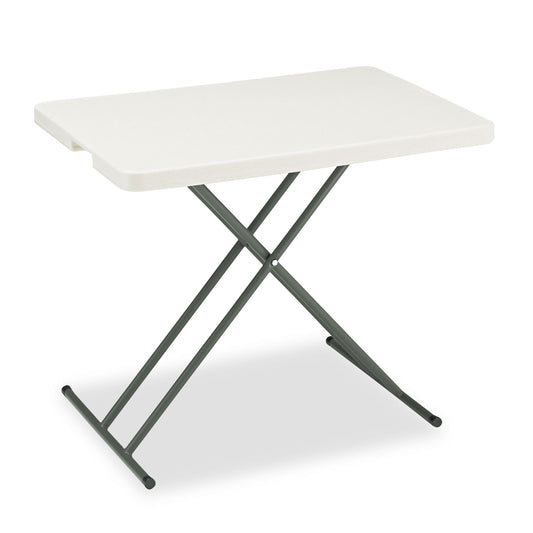 Iceberg IndestrucTable Classic Personal Folding Table, 30" x 20" x 25" to 28", Platinum/Gray (65490)