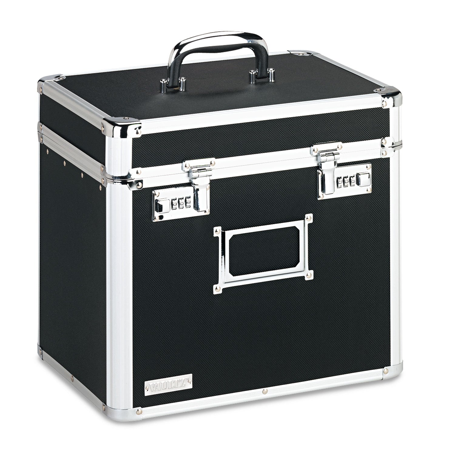 Vaultz Locking File Chest, Letter Files, 13.5" x 10.5" x 13.25", Black (VZ01165)