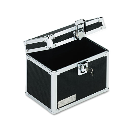 Vaultz Locking Index Card File with Flip Top, Holds 450 4 x 6 Cards, 7 x 5 x 5, Black (VZ01171)