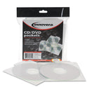 Innovera CD/DVD Pockets, 1 Disc Capacity, Clear, 25/Pack (39701)