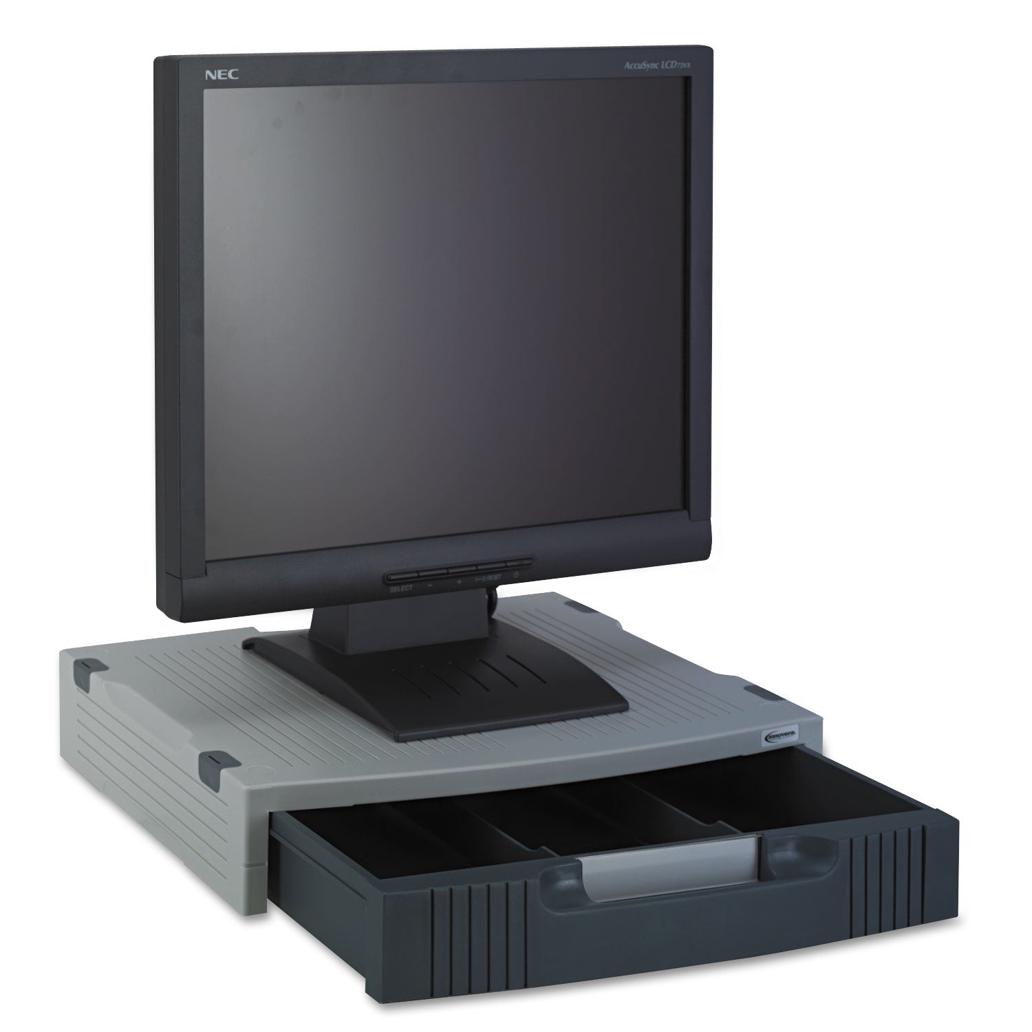 Innovera Basic LCD Monitor/Printer Stand, 15" x 11" x 3", Charcoal Gray/Light Gray (55000)