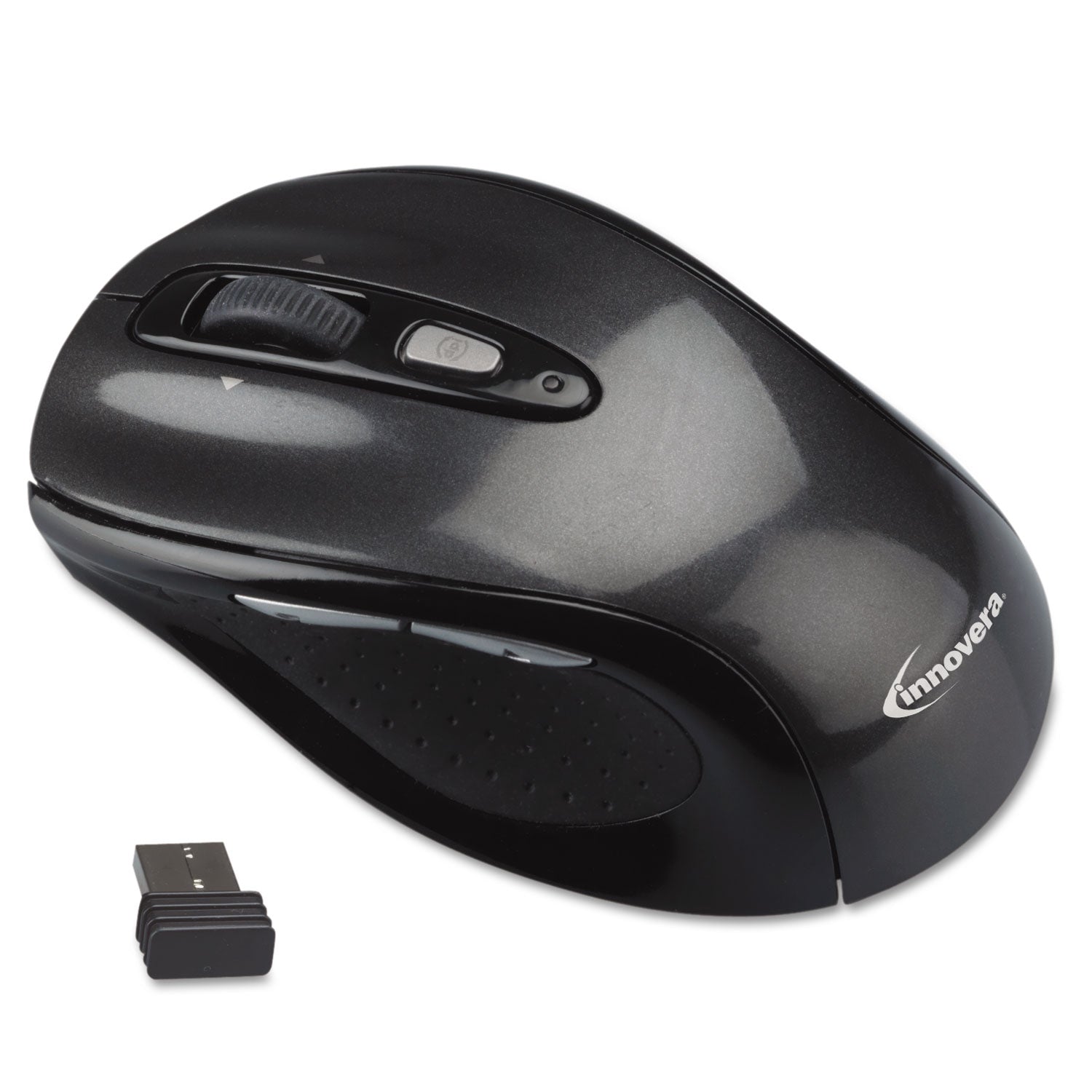 Innovera Wireless Optical Mouse with USB-A, 2.4 GHz Frequency/32 ft Wireless Range, Left/Right Hand Use, Gray/Black (61025)