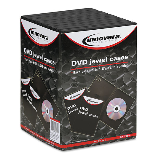 Innovera Standard DVD Case, Black, 10/Pack (72810)