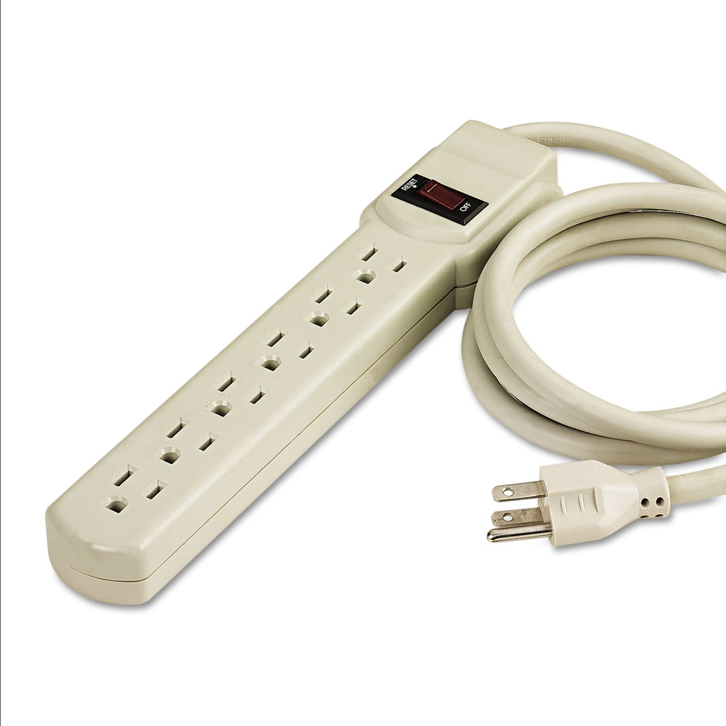 Innovera Power Strip, 6 Outlets, 4 ft Cord, Ivory (73304)