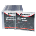 Innovera CD/DVD Slim Jewel Cases, Clear/Black, 50/Pack (85826)