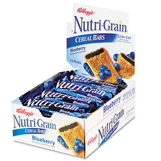 s Nutri-Grain Soft Baked Breakfast Bars, Blueberry, Indv Wrapped 1.3 oz Bar, 16/Box (35745)