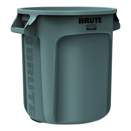 Rubbermaid Commercial Vented Round Brute Container, 10 gal, Plastic, Gray (2610GRA)