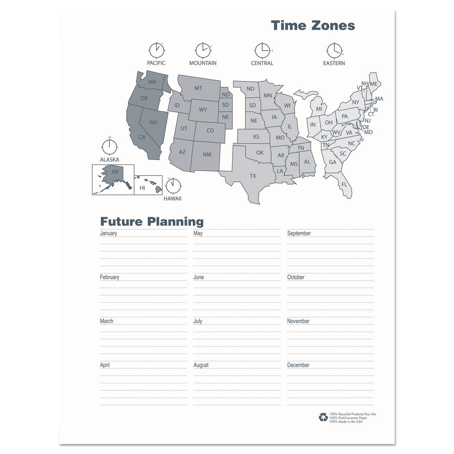 House of Doolittle 14-Month Recycled Ruled Monthly Planner, 11 x 8.5, Blue Cover, 14-Month: Dec 2024 to Jan 2026 (26207)