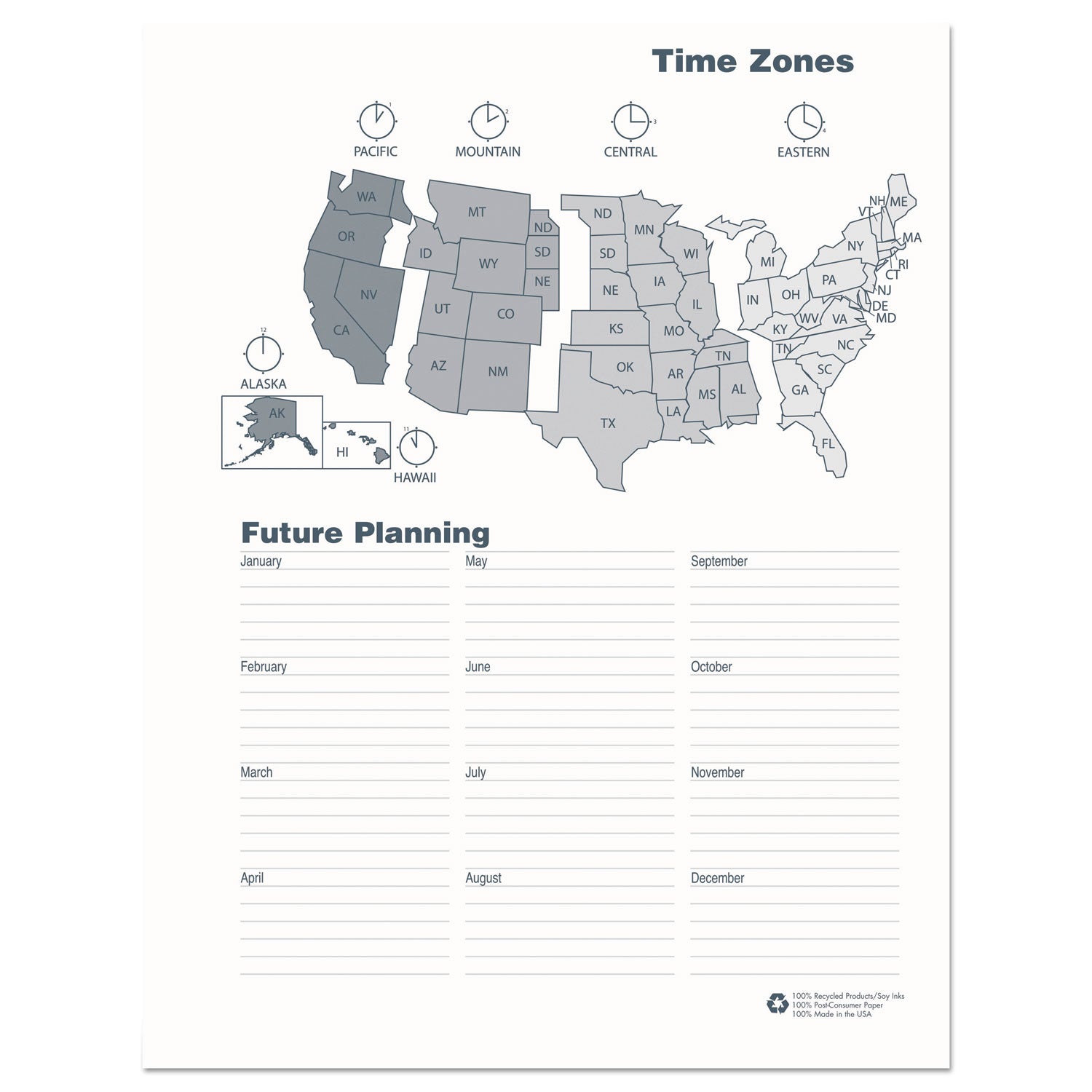 House of Doolittle 14-Month Recycled Ruled Monthly Planner, 11 x 8.5, Blue Cover, 14-Month: Dec 2024 to Jan 2026 (26207)