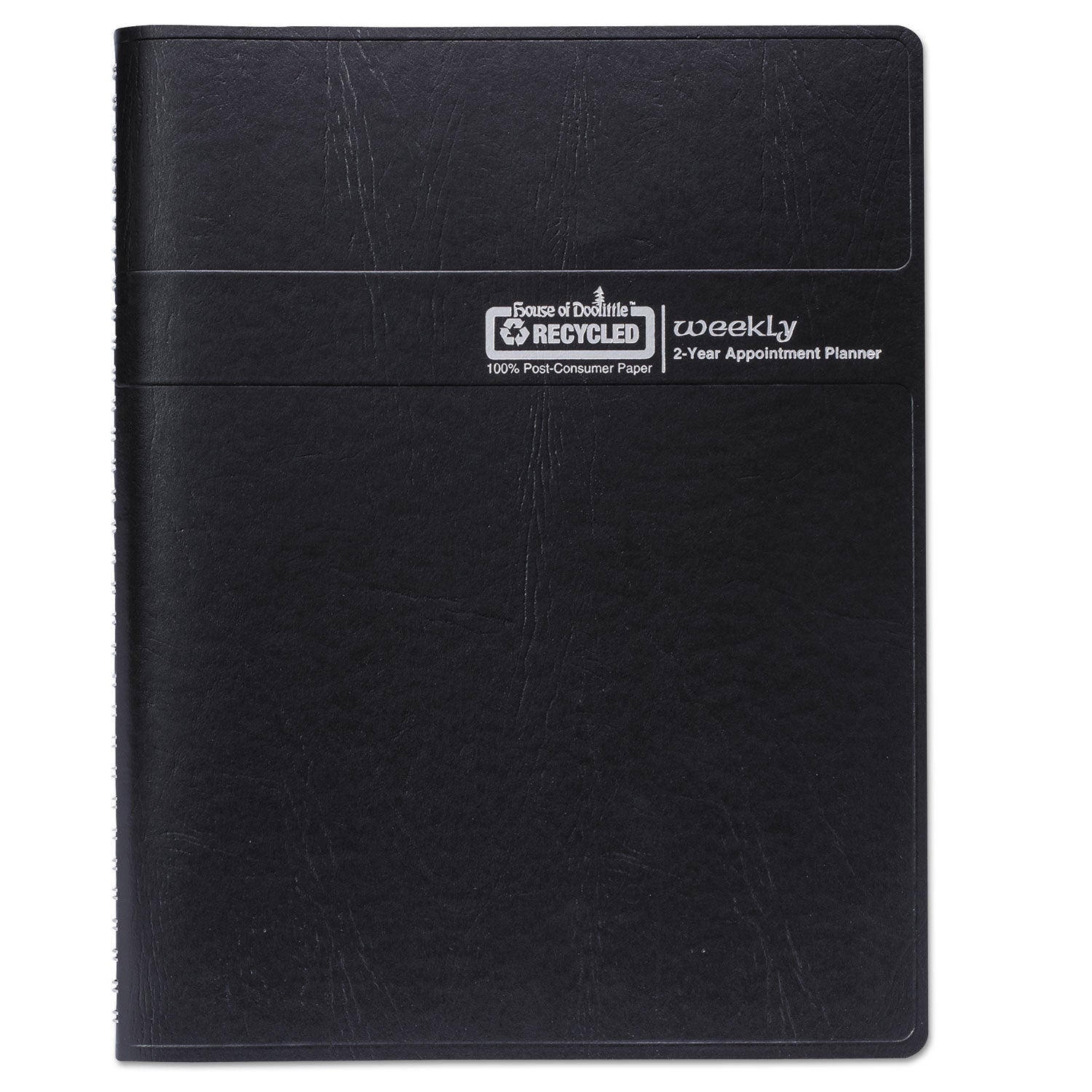 House of Doolittle Recycled Professional Weekly Planner, 15-Minute Appts, 11 x 8.5, Black Wirebound Soft Cover, 24-Month: Jan 2025 to Dec 2026 (272002)
