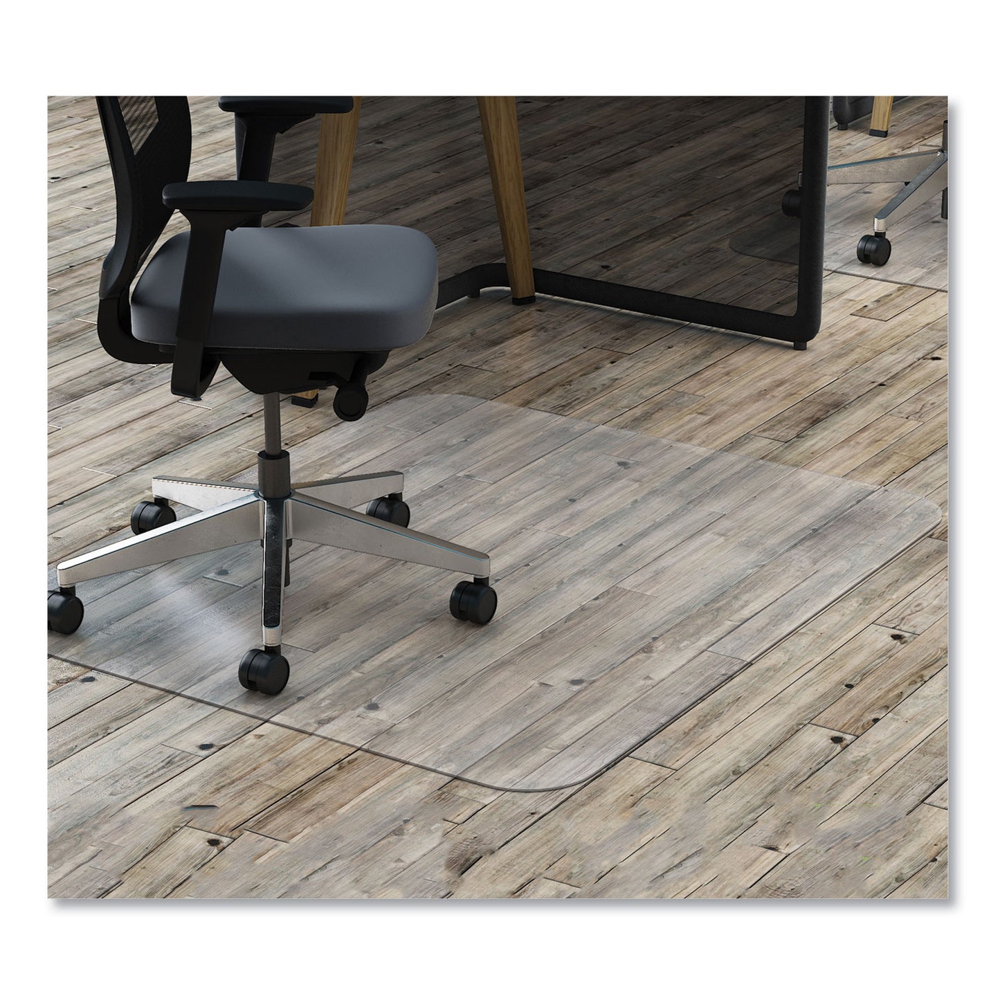 Deflecto EconoMat All Day Use Chair Mat for Hard Floors, Rolled Packed, 45 x 53, Clear (CM21242COM)