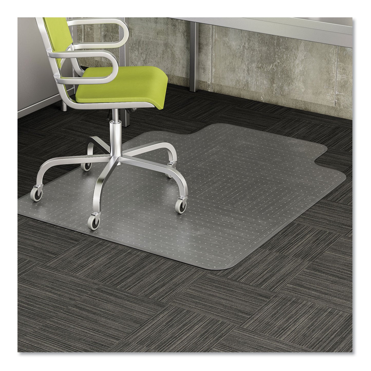 Deflecto EconoMat Occasional Use Chair Mat, Low Pile Carpet, Roll, 36 x 48, Lipped, Clear (CM11112COM)