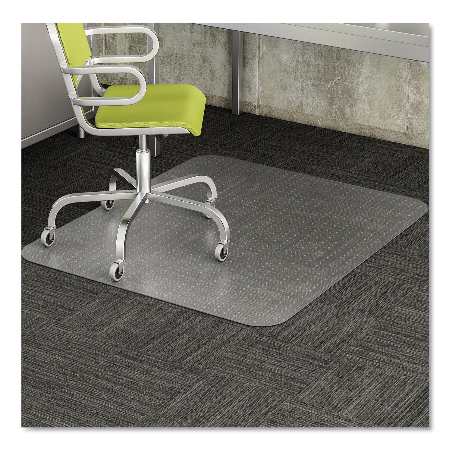 Deflecto EconoMat Occasional Use Chair Mat for Low Pile Carpet, 45 x 53, Rectangular, Clear (CM11242COM)