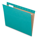 Pendaflex Colored Hanging Folders, Letter Size, 1/5-Cut Tabs, Aqua, 25/Box (81616)