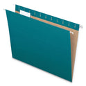 Pendaflex Colored Hanging Folders, Letter Size, 1/5-Cut Tabs, Teal, 25/Box (81614)