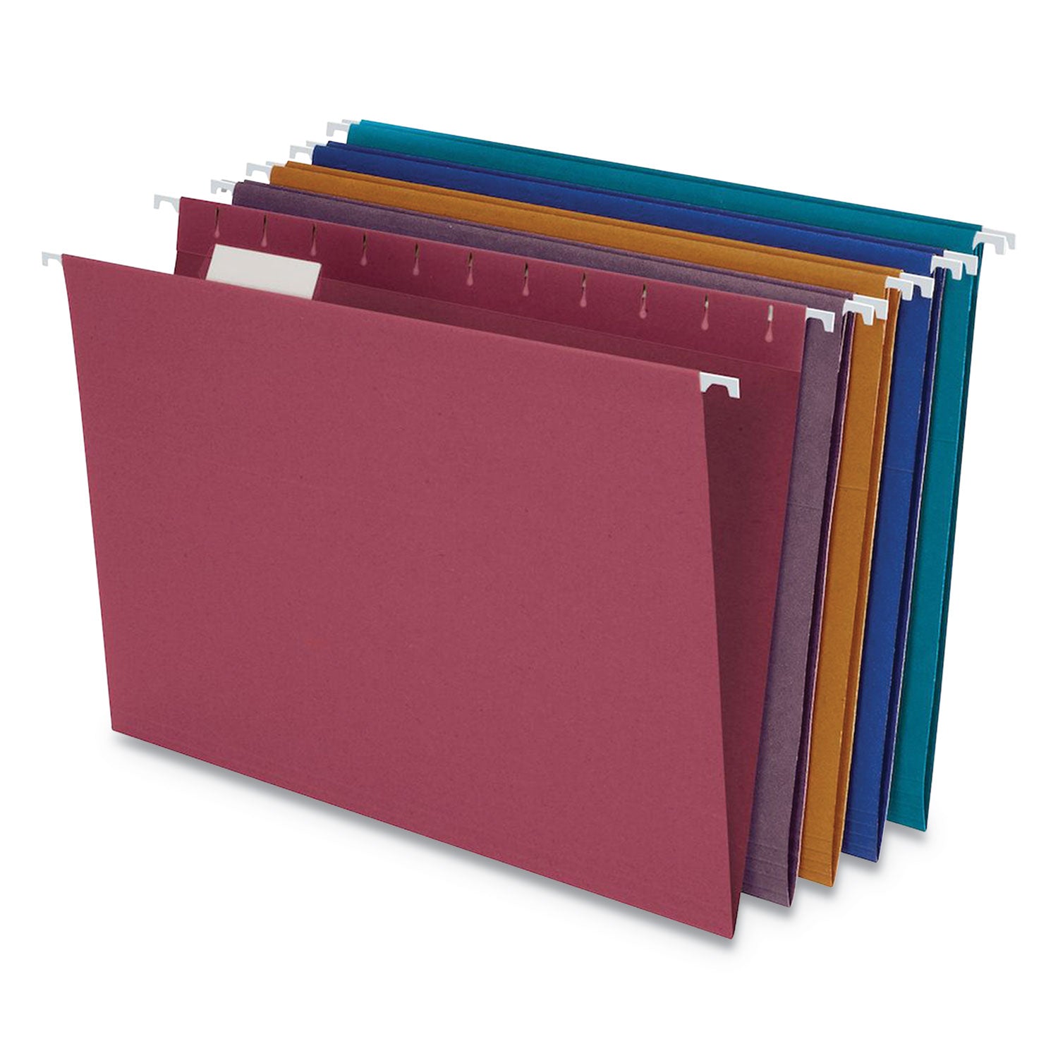 Earthwise by Pendaflex EZ Slide 100% Recycled Colored Hanging File Folders, Letter Size, 1/5-Cut Tabs, Assorted Colors, 20/BX (35117)