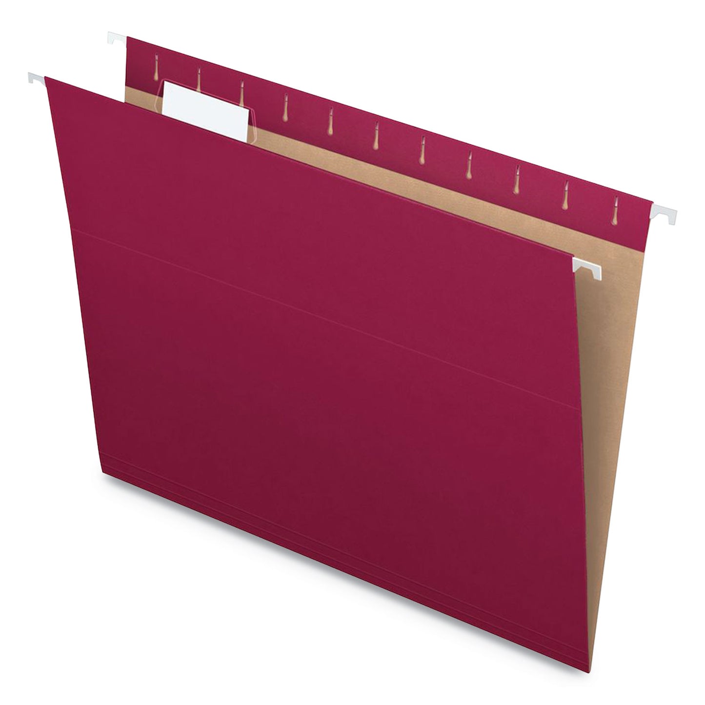 Pendaflex Colored Hanging Folders, Letter Size, 1/5-Cut Tabs, Burgundy, 25/Box (81613)