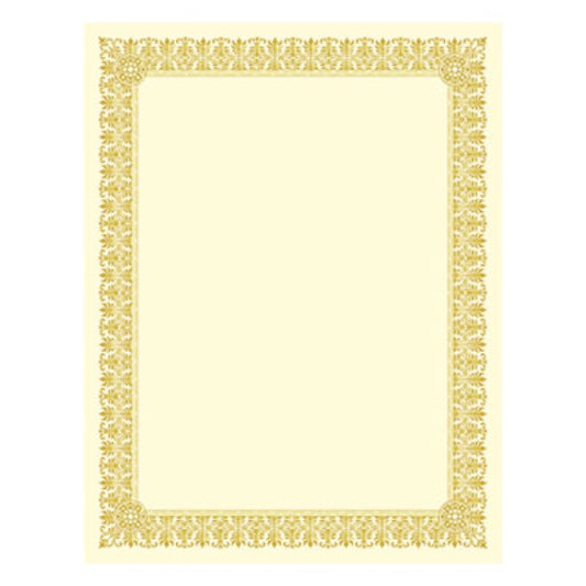 Southworth Premium Certificates, 8.5 x 11, Ivory/Gold with Fleur Gold Foil Border, 15/Pack (CTP1V)