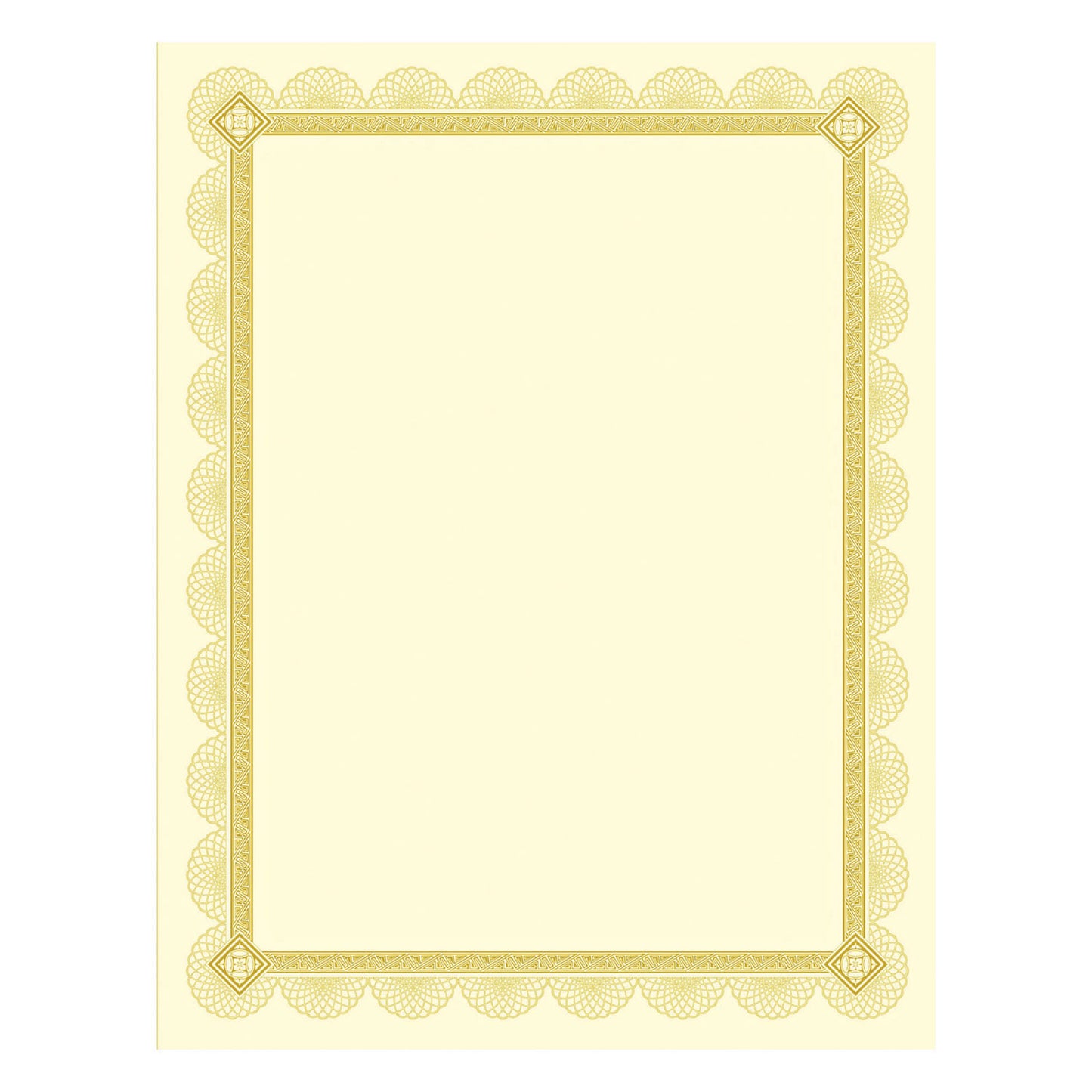 Southworth Premium Certificates, 8.5 x 11, Ivory/Gold with Spiro Gold Foil Border,15/Pack (CTP2V)