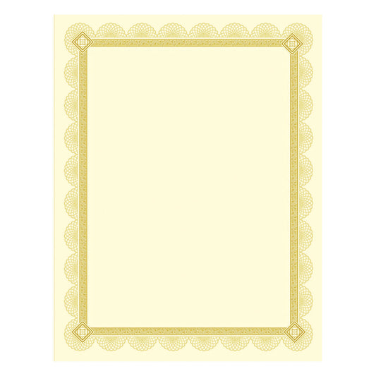 Southworth Premium Certificates, 8.5 x 11, Ivory/Gold with Spiro Gold Foil Border,15/Pack (CTP2V)