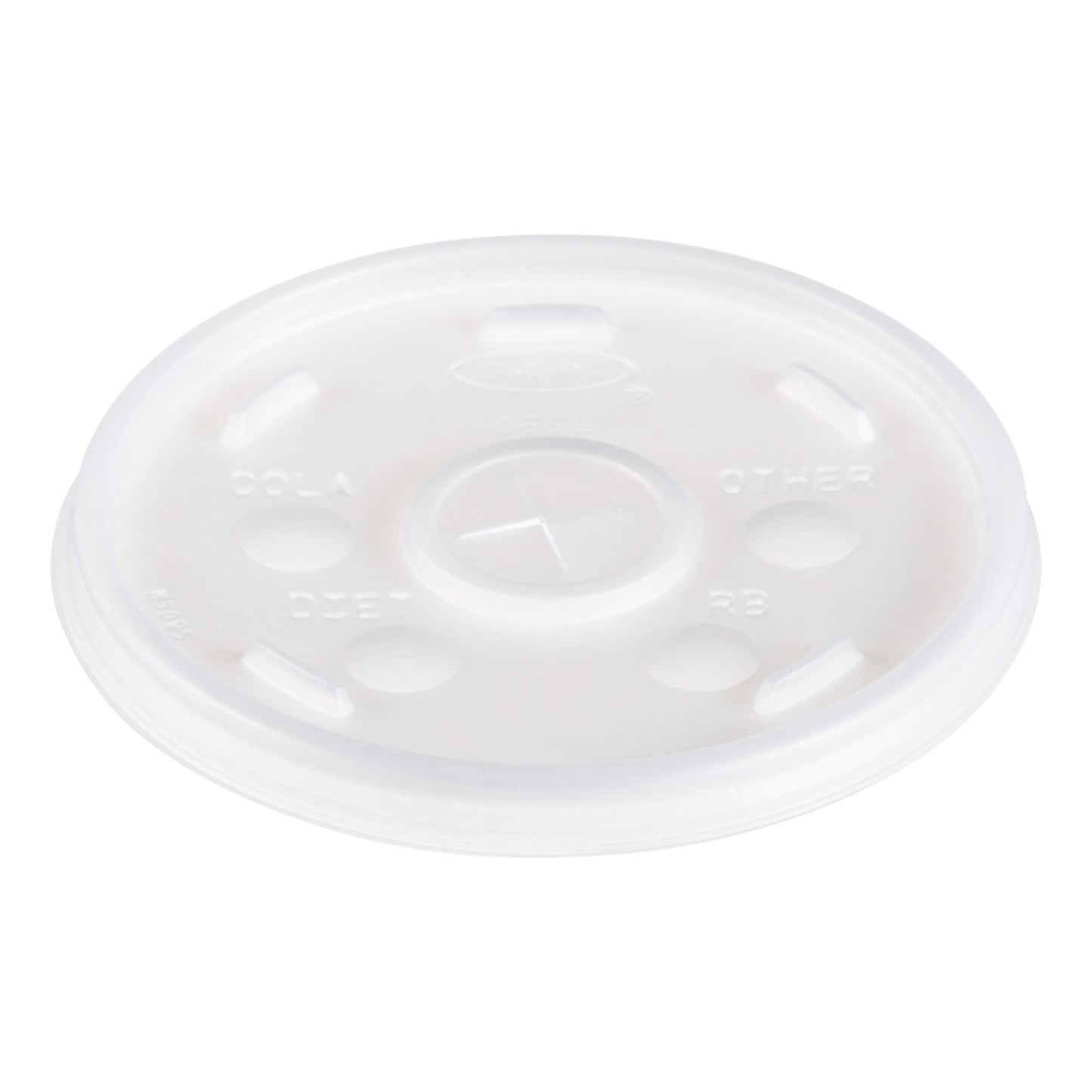 Dart Plastic Lids, Fits 12 oz to 24 oz Hot/Cold Foam Cups, Straw-Slot Lid, White, 100/Pack, 10 Packs/Carton (16SL)