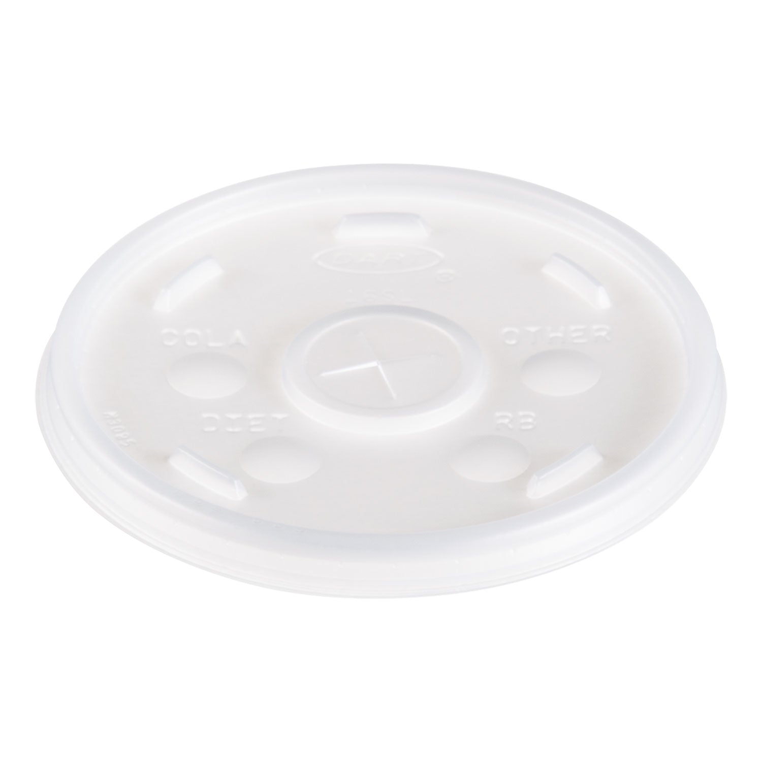 Dart Plastic Lids, Fits 12 oz to 24 oz Hot/Cold Foam Cups, Straw-Slot Lid, White, 100/Pack, 10 Packs/Carton (16SL)
