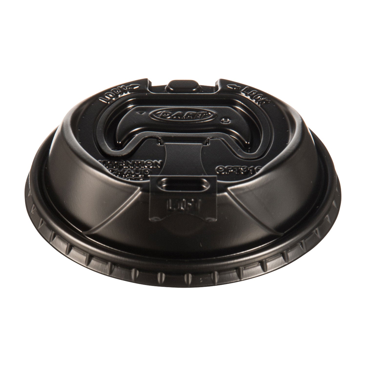Dart Optima Reclosable Lids for Hot Paper Cups, Fits 10 oz to 24 oz Cups, Black, 1,000/Carton (OPT316B)