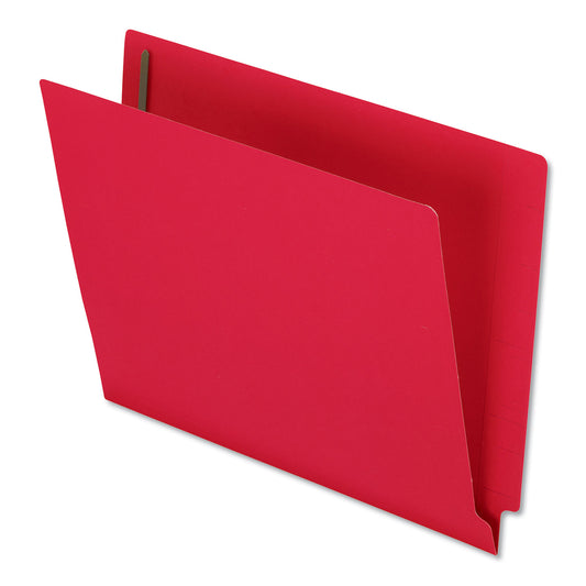 Pendaflex Colored Reinforced End Tab Fastener Folders, 0.75" Expansion, 2 Fasteners, Letter Size, Red Exterior, 50/Box (H10U13R)
