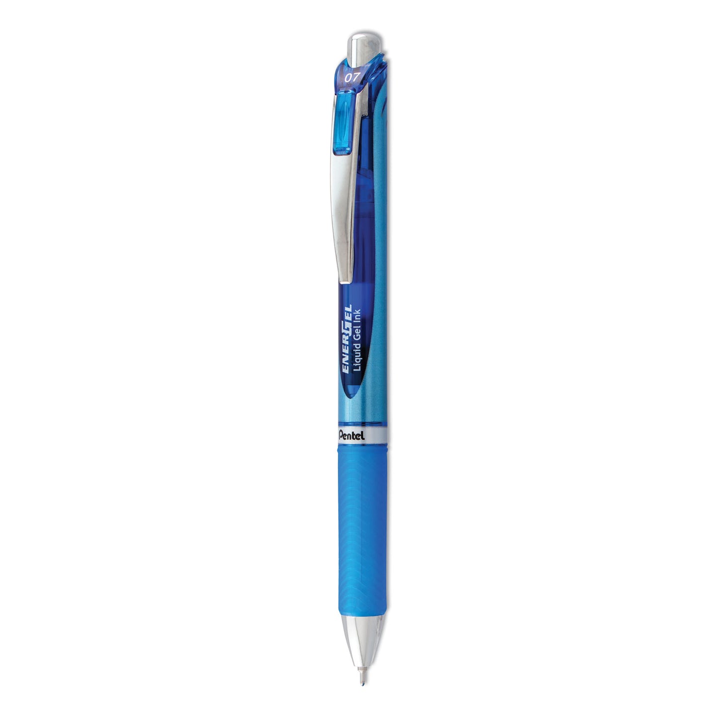 Pentel EnerGel RTX Gel Pen, Retractable, Medium 0.7 mm, Blue Ink, Blue/Light Blue Barrel (BL77C)