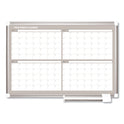 MasterVision Magnetic Dry Erase Calendar Board, Four Month, 36 x 24, White Surface, Silver Aluminum Frame (GA03105830)