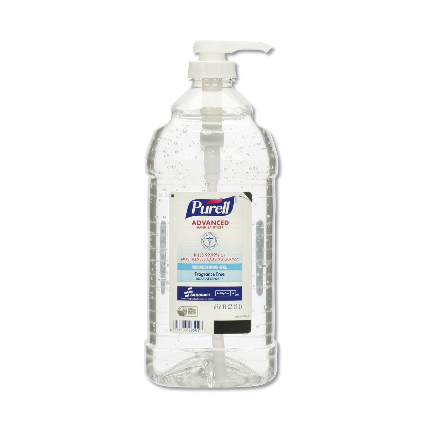 AbilityOne 8520015793825, SKILCRAFT PURELL Gel Hand Sanitizer, 2 L Bottle, 4/Box