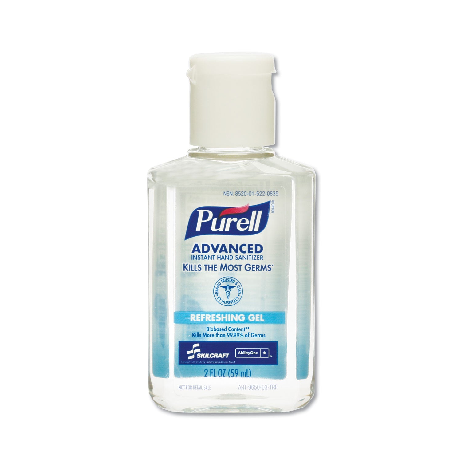 AbilityOne 8520015220835, SKILCRAFT PURELL Instant Liquid Hand Sanitizer, Personal Pump Bottle, 2 oz, 24/Box