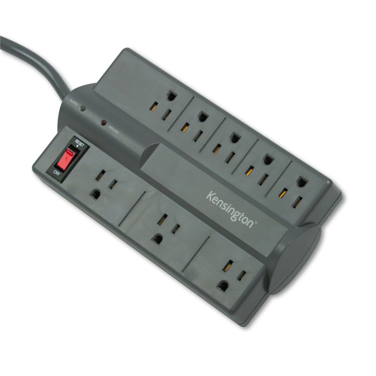 Kensington Guardian Premium Surge Protector, 8 AC Outlets, 6 ft Cord, 1,080 J, Gray (38218)