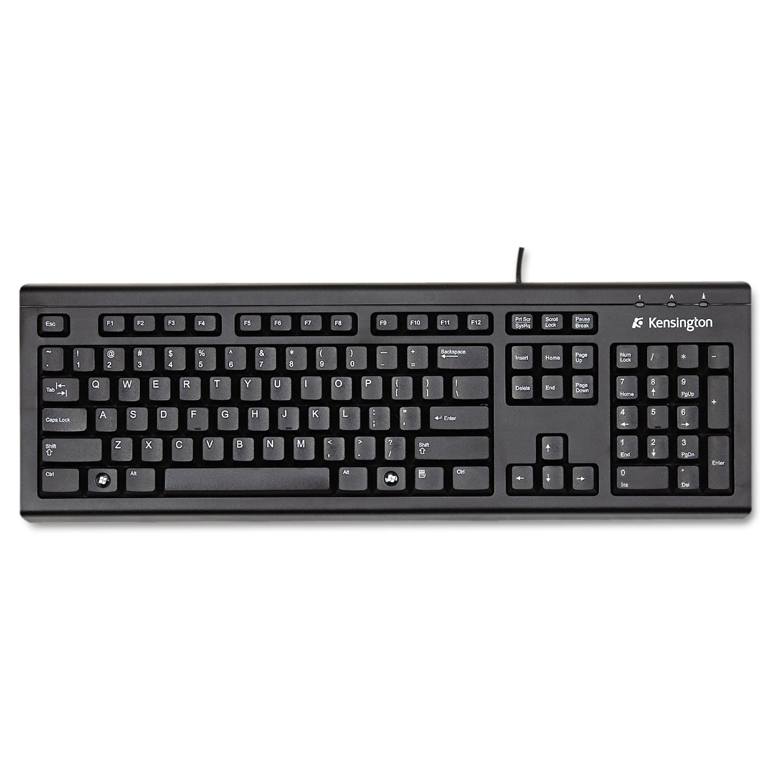 Kensington Keyboard for Life Slim Spill-Safe Keyboard, 104 Keys, Black (64370)