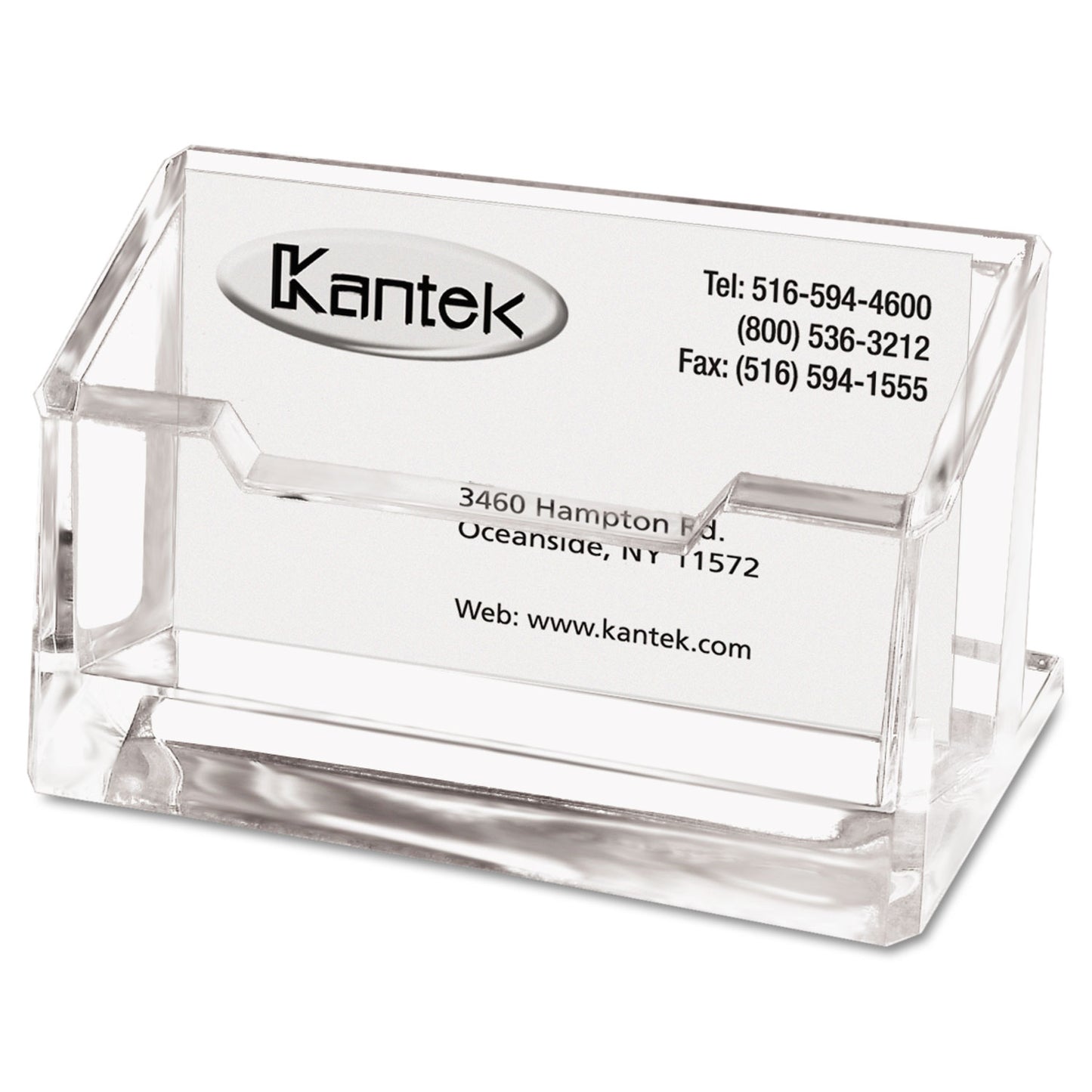 Kantek Acrylic Business Card Holder, Holds 80 Cards, 4 x 1.88 x 2, Clear (AD30)