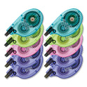 Tombow MONO Original Correction Tape, Assorted RetroColor Applicators, 0.17" x 394", 10/Pack (68723)